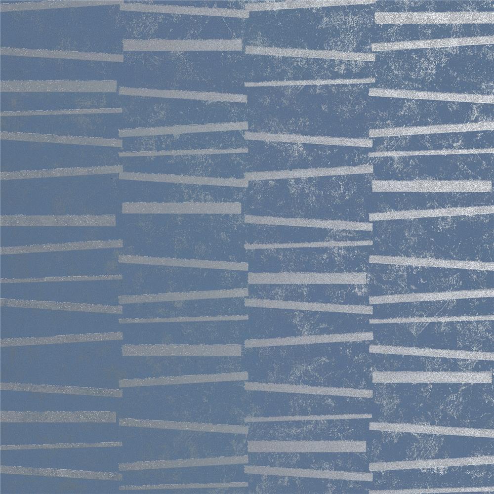 Brewster 2927-10604 Luminescence Blue Abstract Stripe Wallpaper