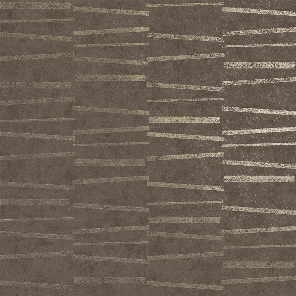 Brewster 2927-10605 Luminescence Brown Abstract Stripe Wallpaper