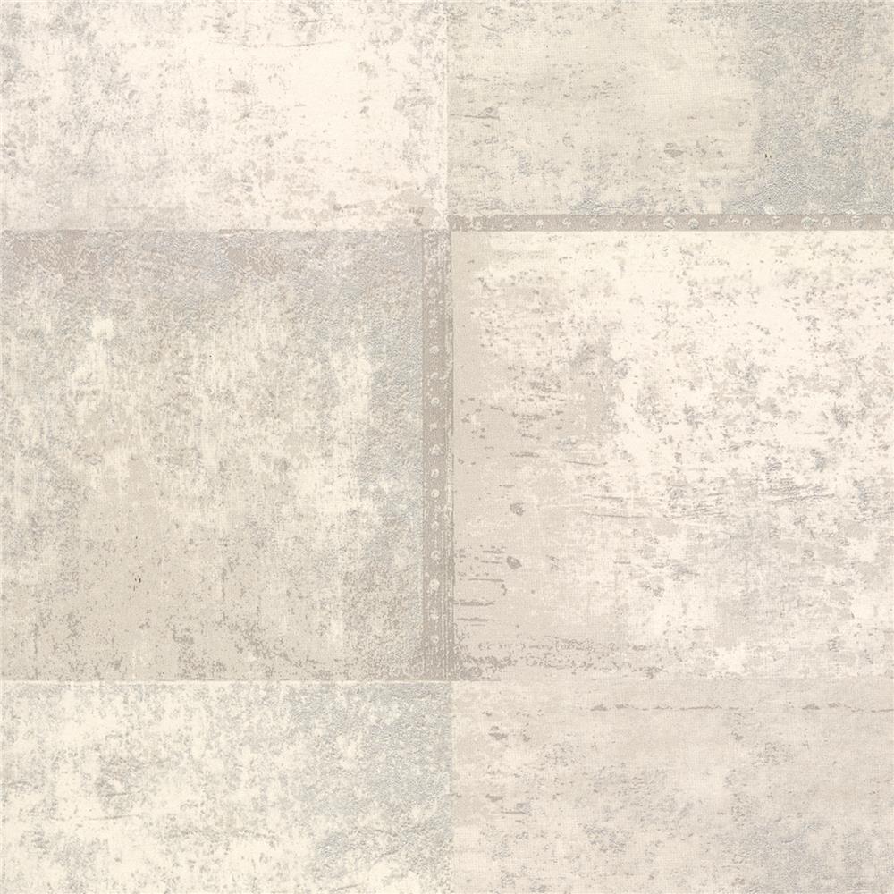 Brewster 2927-10902 Vela Ivory Distressed Geometric Wallpaper