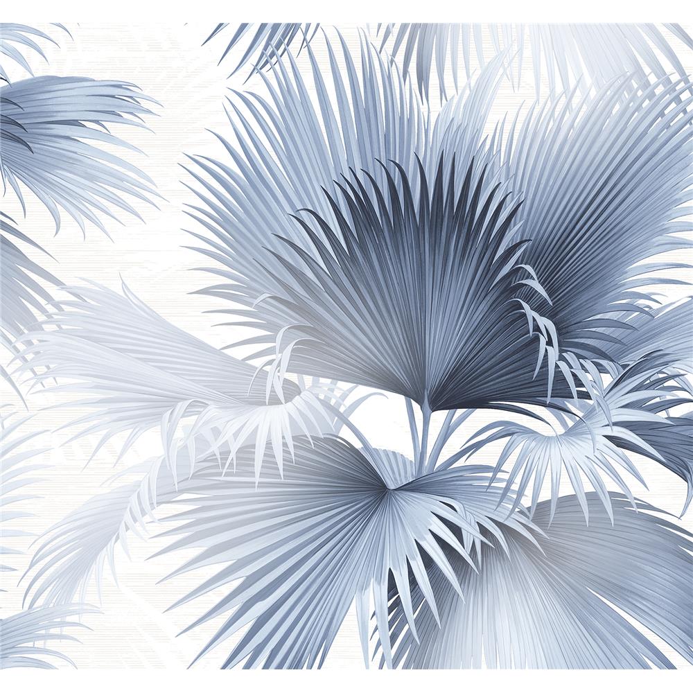 Newport by Brewster 2927-40102 Summer Palm Blue Tropical Wallpaper
