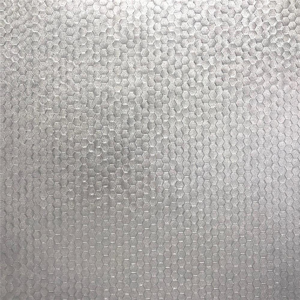 Brewster 2927-42485 Carbon Silver Honeycomb Geometric Wallpaper