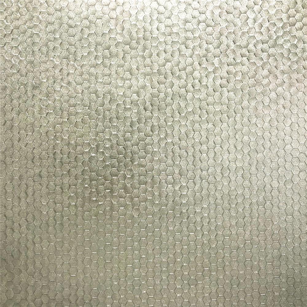 Brewster 2927-42486 Carbon Platinum Honeycomb Geometric Wallpaper