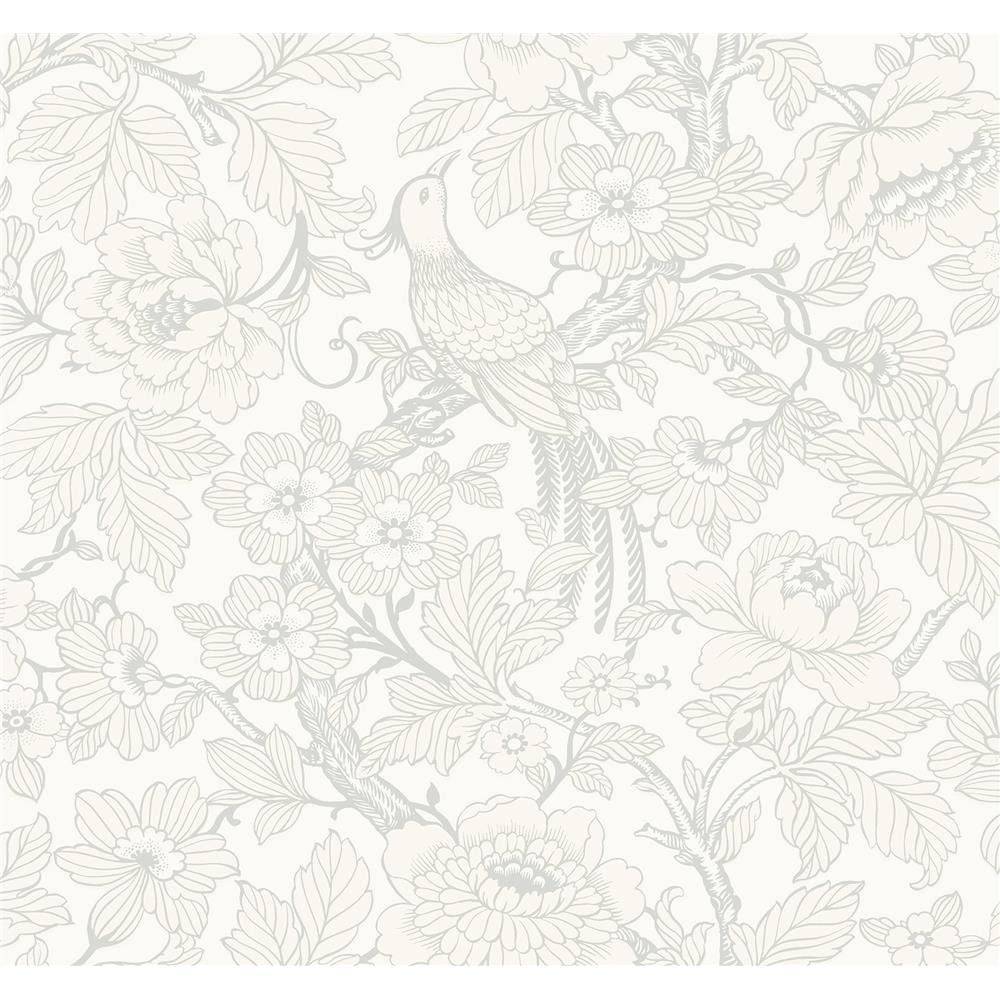 Newport by Brewster 2927-80400 Beaufort Dove Peony Chinoiserie Wallpaper