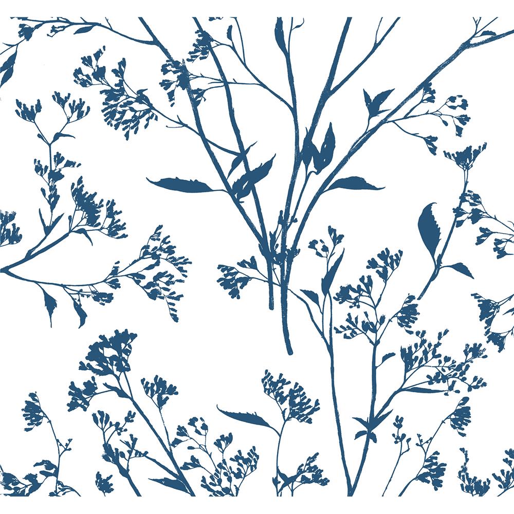 Newport by Brewster 2927-80702 Southport Indigo Delicate Branches Wallpaper