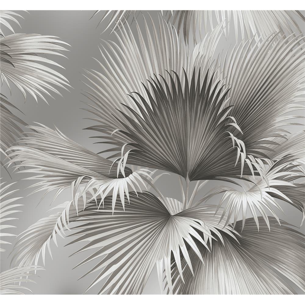 Newport by Brewster 2927-81908 Summer Palm Platinum Tropical Wallpaper
