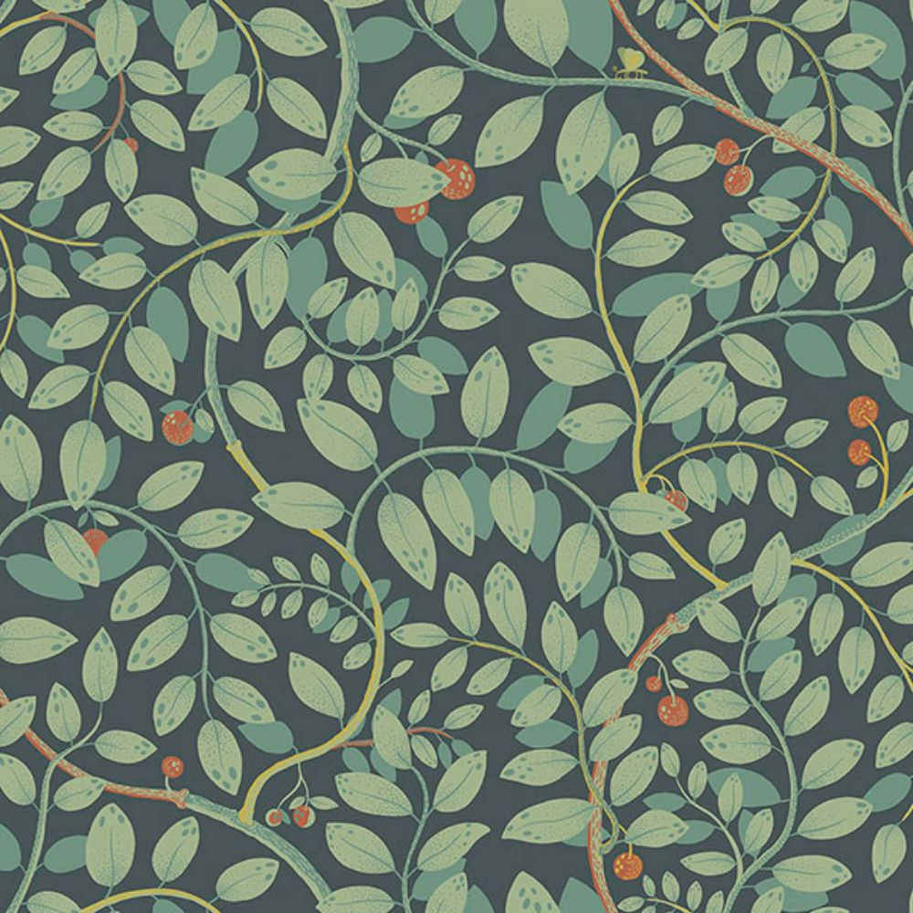 A-Street Prints by Brewster 2932-65105 Kirke Turquoise Leafy Vines Wallpaper