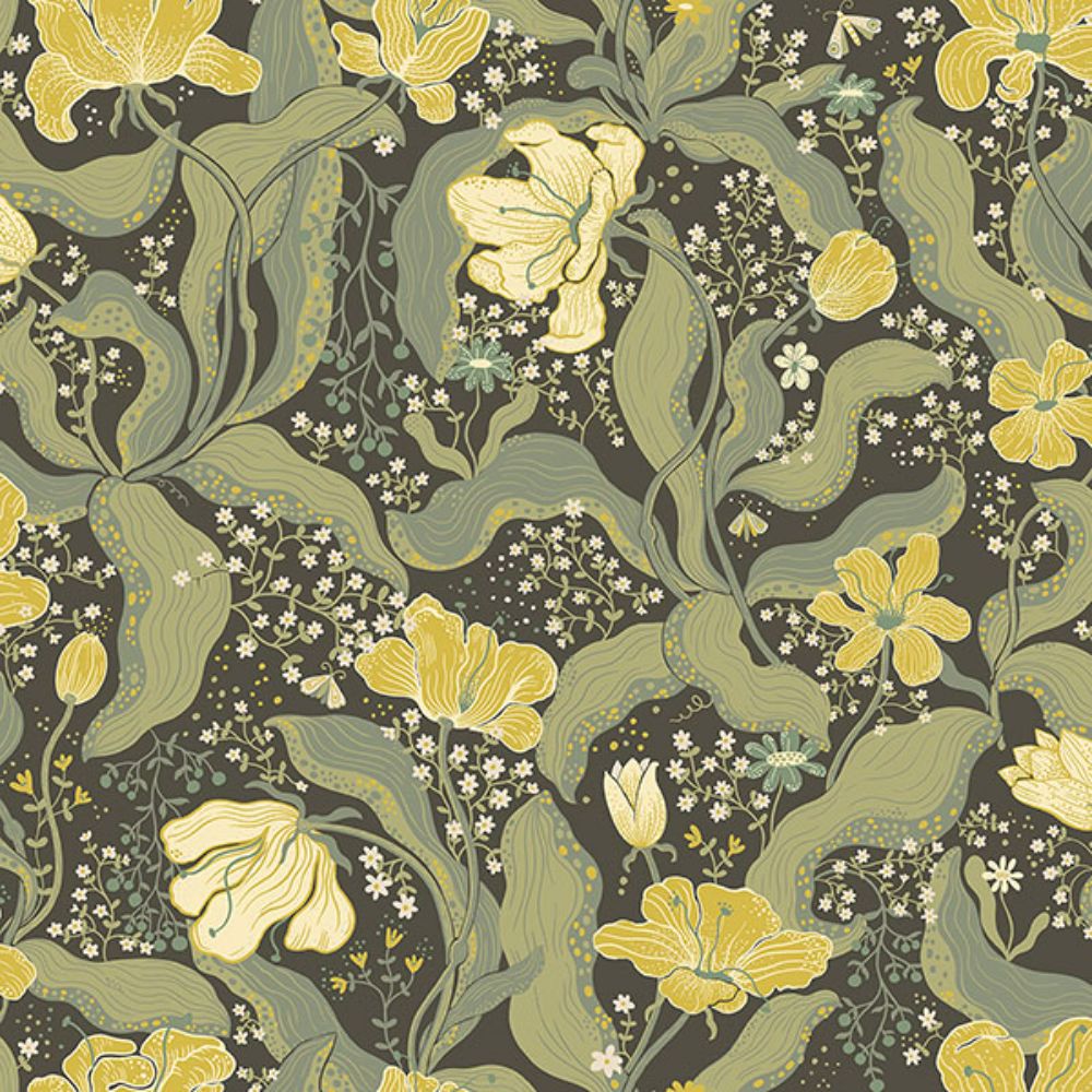 A-Street Prints by Brewster 2932-65113 Bodri Green Tulip Garden Wallpaper