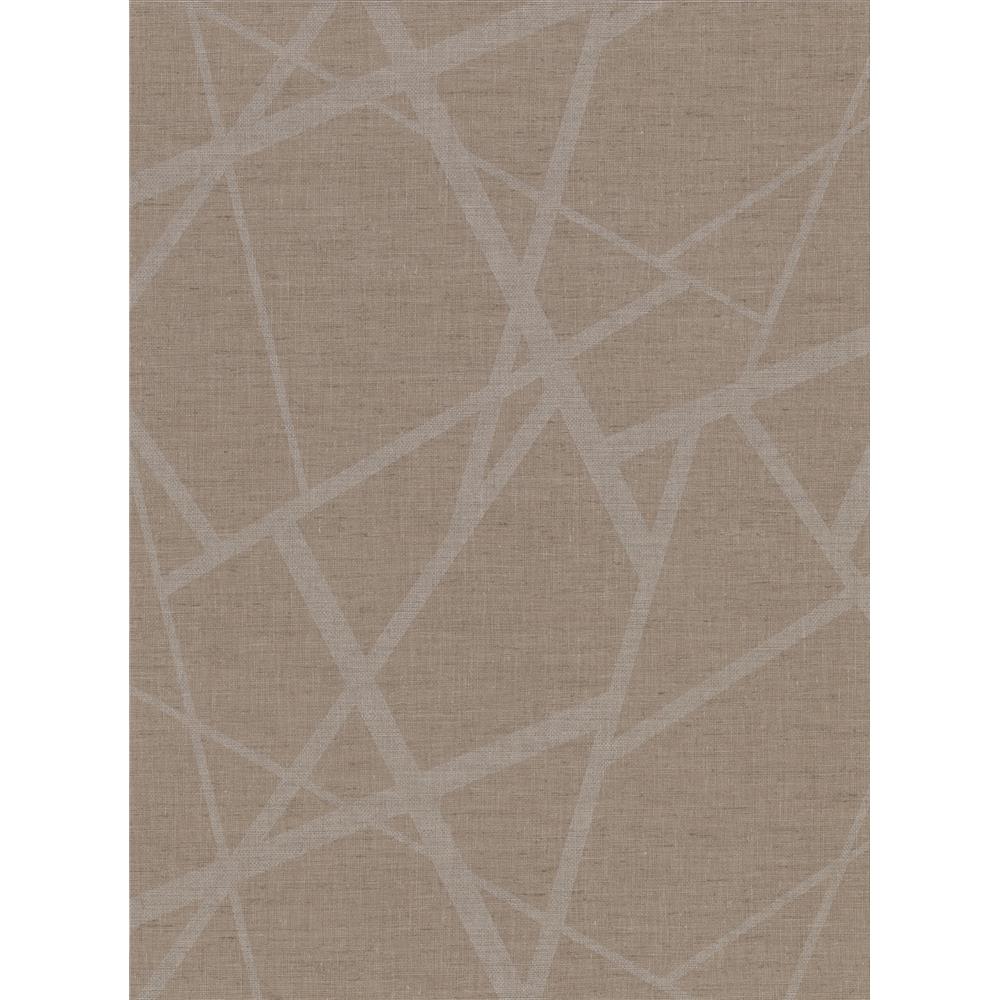 Warner by Brewster 2945-1103 Avatar Brown Abstract Geometric Wallpaper