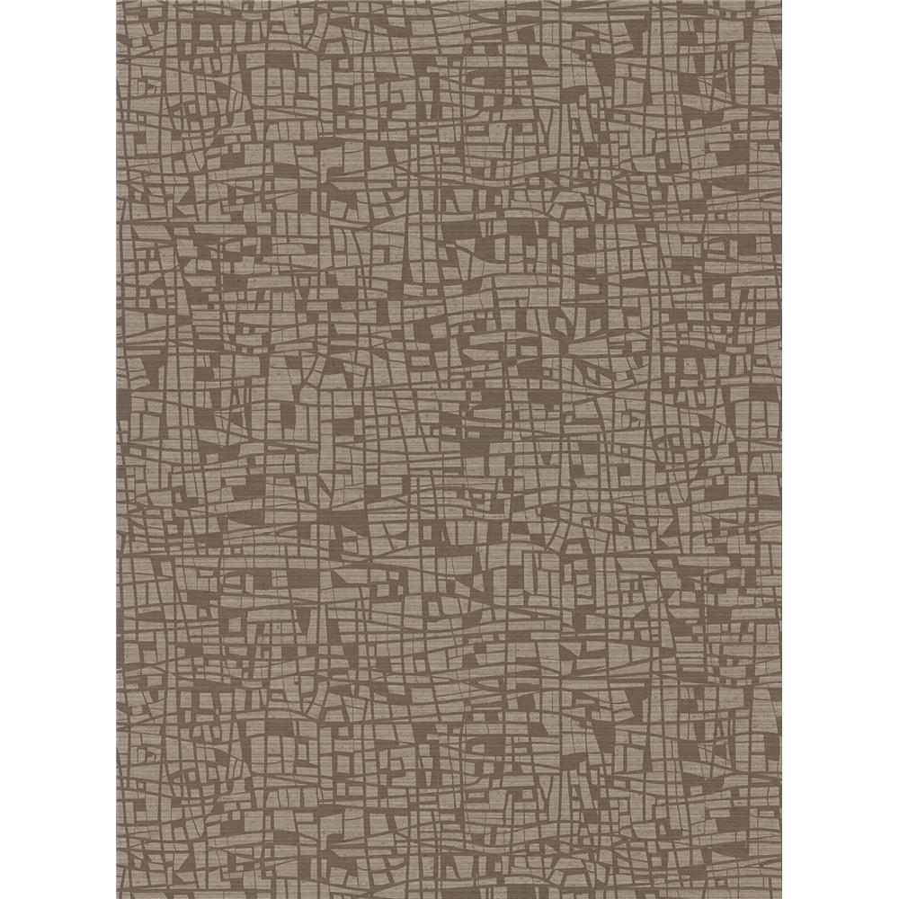 Warner by Brewster 2945-1113 Tiffany Brown Abstract Geometric Wallpaper