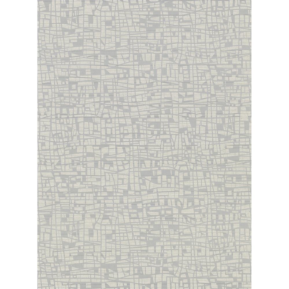 Warner by Brewster 2945-1114 Tiffany Silver Abstract Geometric Wallpaper
