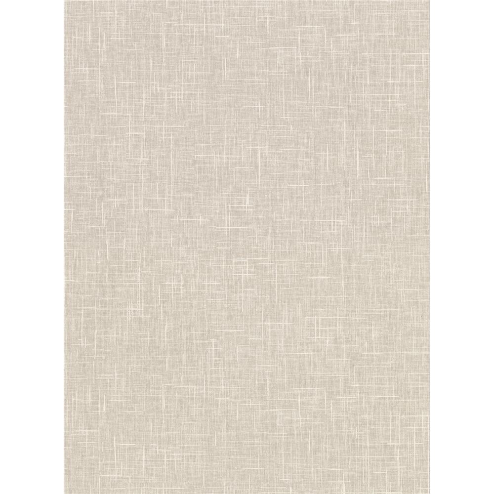 Warner by Brewster 2945-1141 Linville Taupe Faux Linen Wallpaper