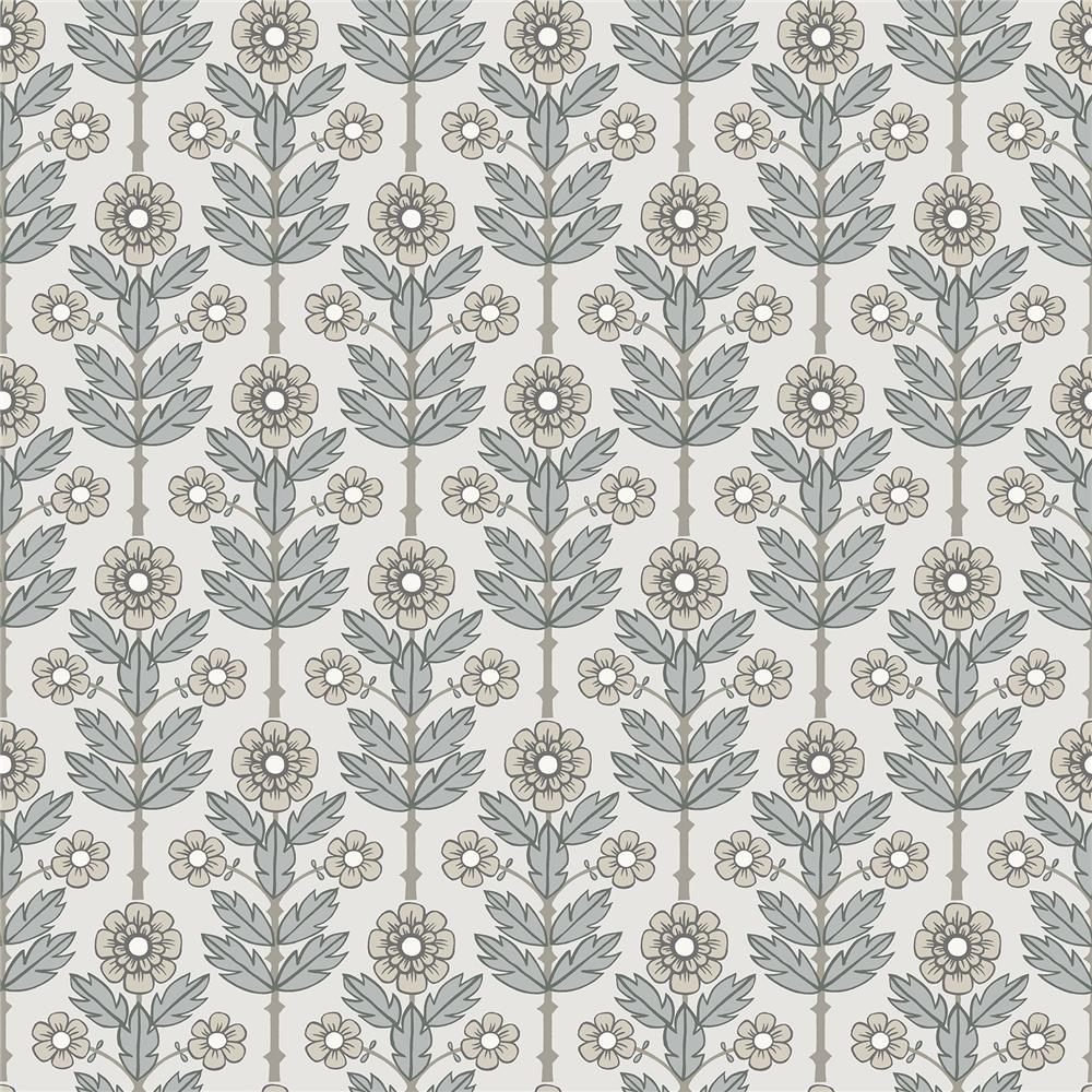 A-Street Prints by Brewster 2948-28005 Spring Aya White Floral Wallpaper