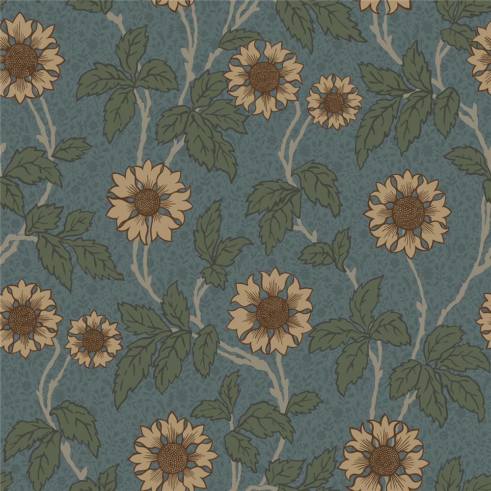 A-Street Prints by Brewster 2948-28023 Spring Leilani Blue Floral Wallpaper