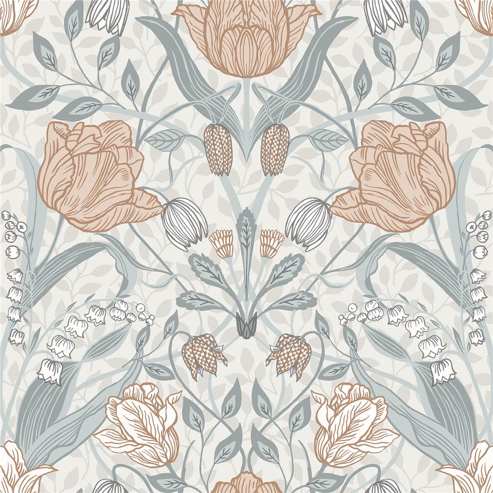 A-Street Prints by Brewster 2948-33005 Spring Tulipa Off-White Floral Wallpaper