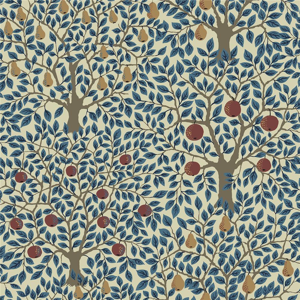 A-Street Prints by Brewster 2948-33013 Spring Pomona Blue Fruit Tree Wallpaper