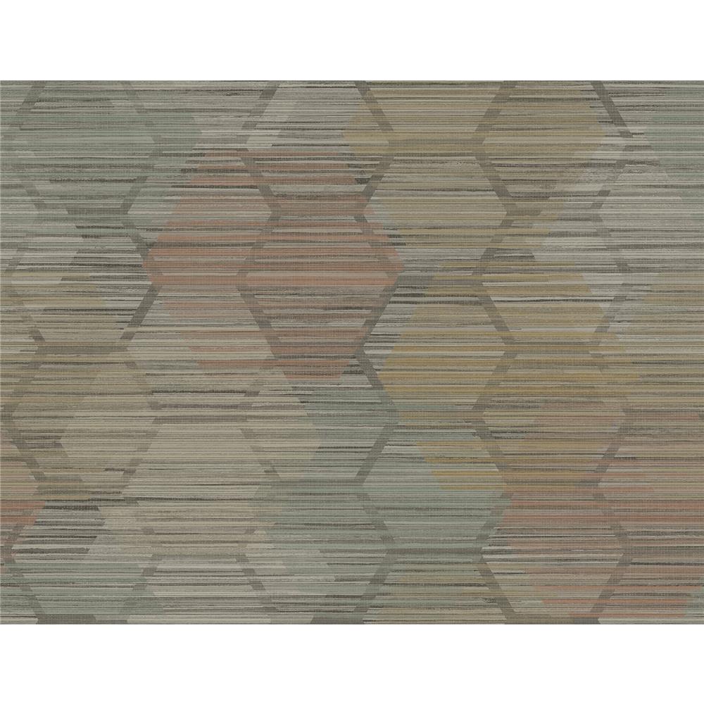 A-Street Prints by Brewster 2949-60515 Jabari Brown Geometric Faux Grasscloth Wallpaper