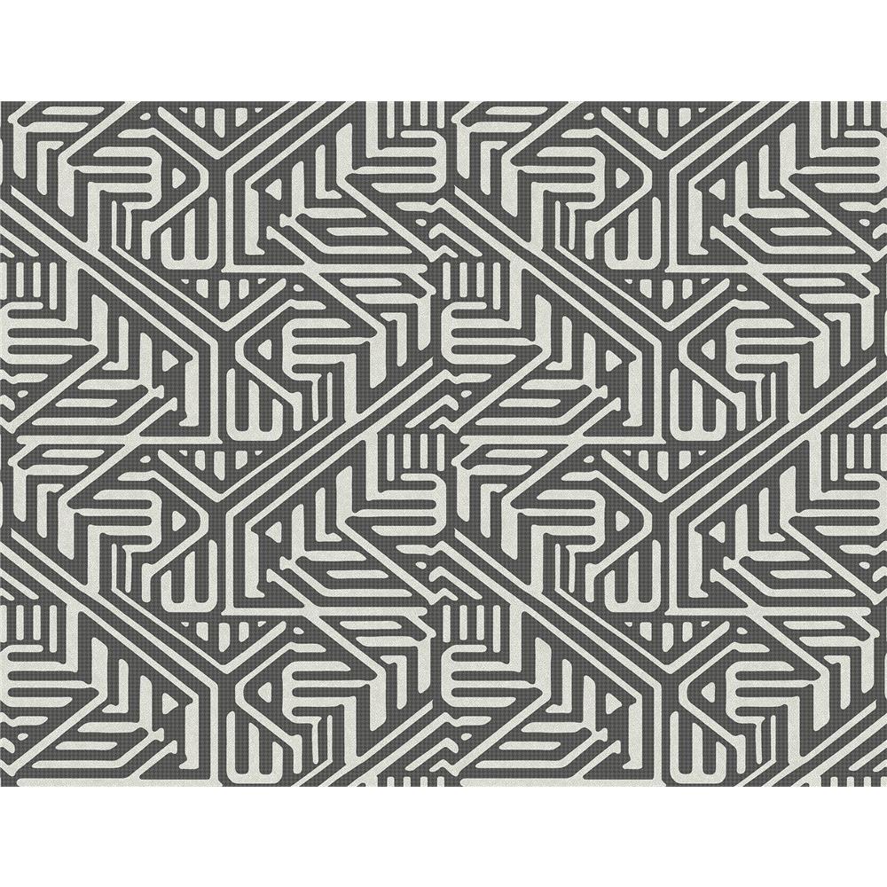 A-Street Prints by Brewster 2949-60600 Nambiti Black Geometric Wallpaper