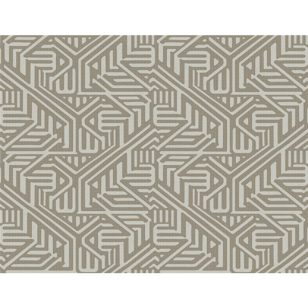 A-Street Prints by Brewster 2949-60609 Nambiti Brown Geometric Wallpaper