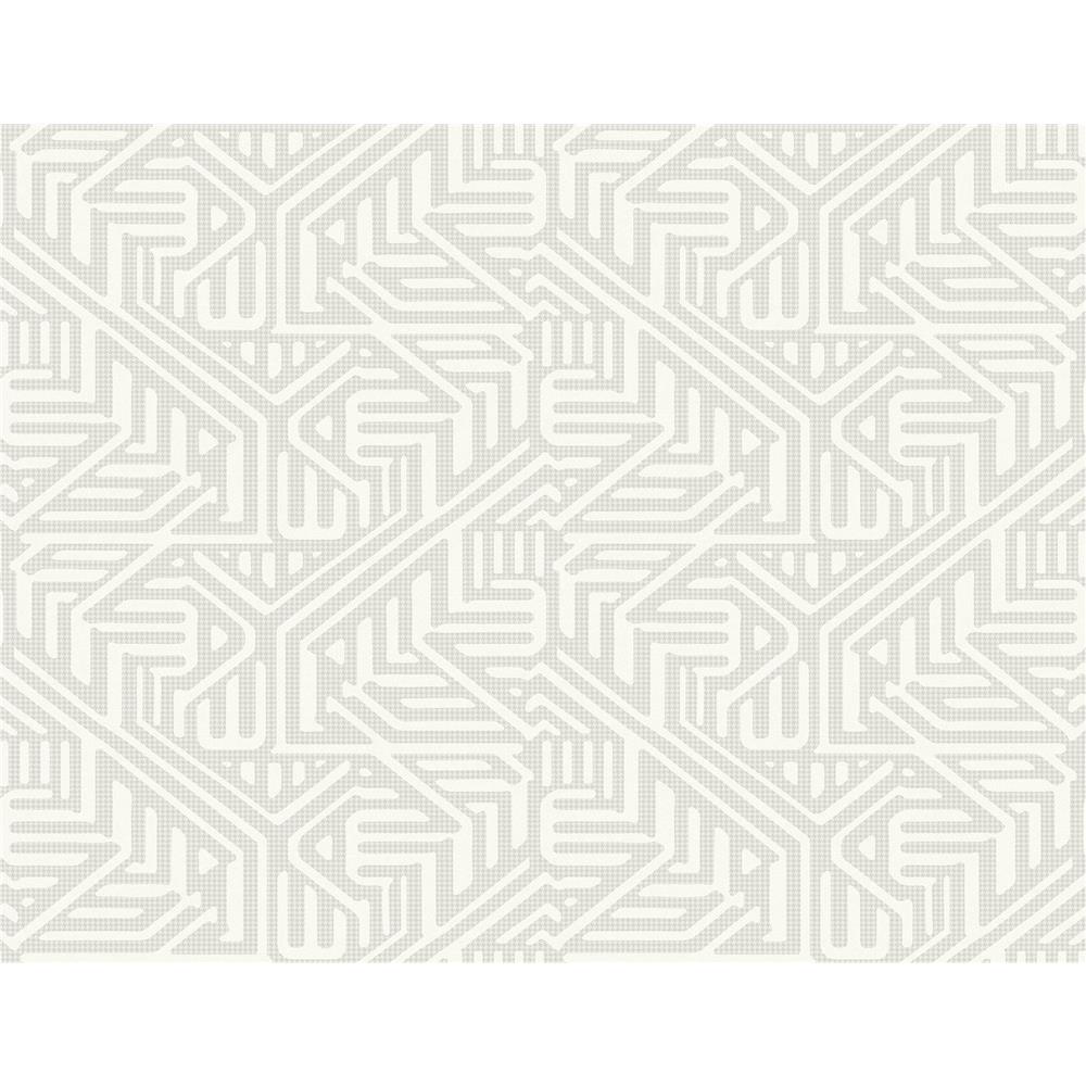 A-Street Prints by Brewster 2949-60618 Nambiti Light Grey Geometric Wallpaper