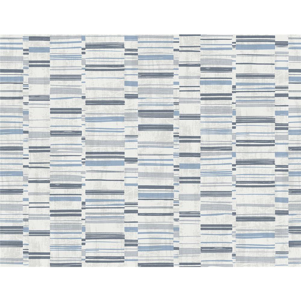A-Street Prints by Brewster 2949-60802 Fresnaye Blue Linen Stripe Wallpaper