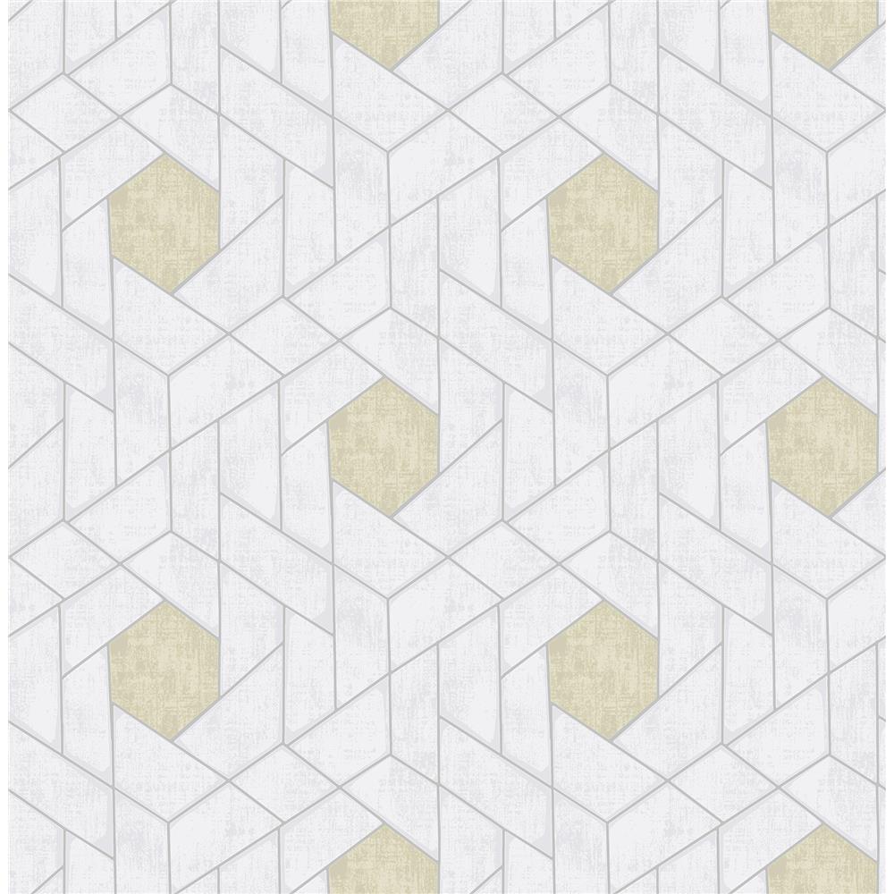 A-Street Prints by Brewster 2964-25901 Granada Silver Geometric Wallpaper