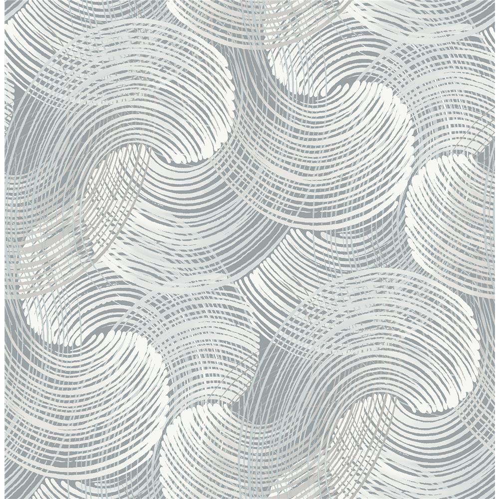 A-Street Prints by Brewster 2964-25908 Karson Slate Swirling Geometric Wallpaper