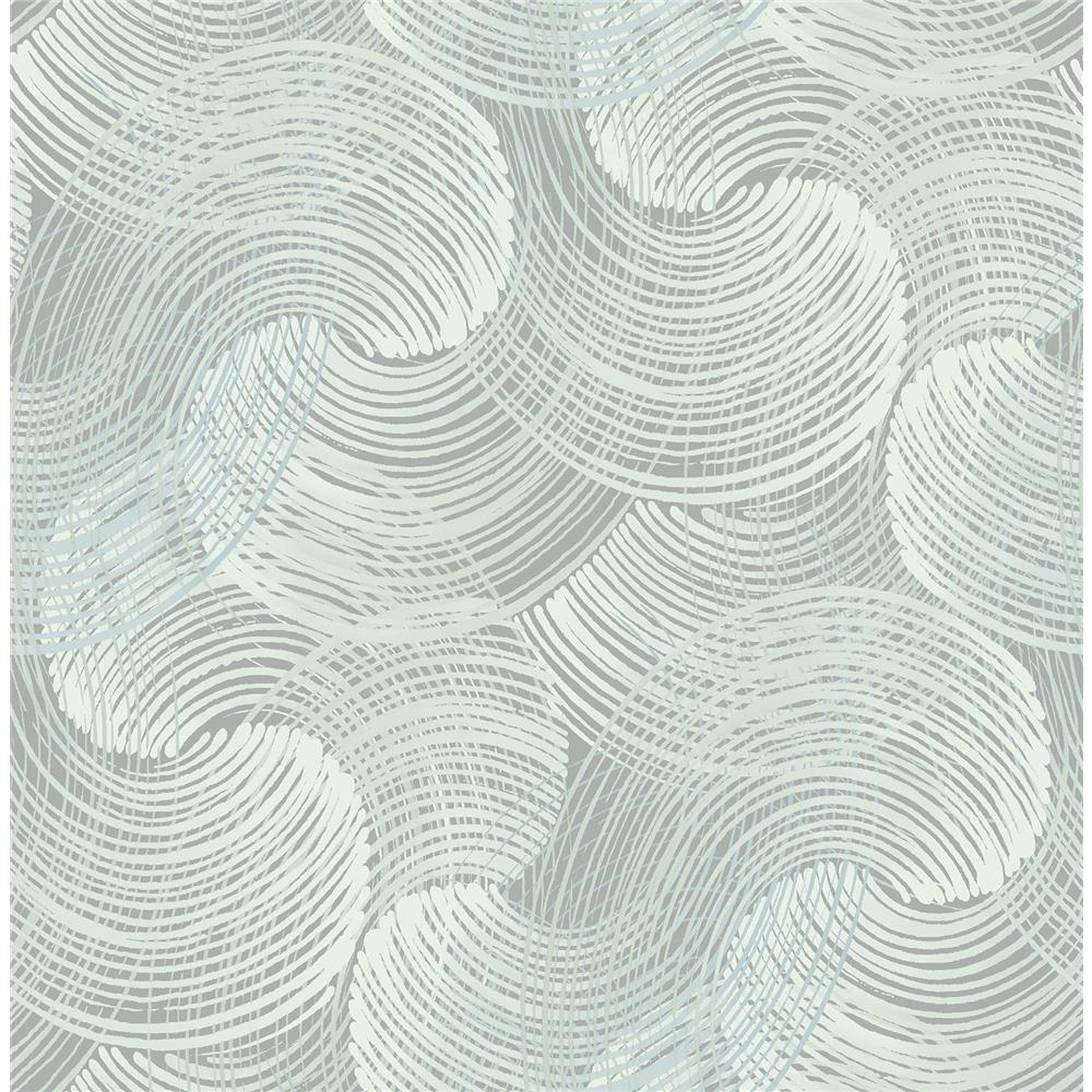 A-Street Prints by Brewster 2964-25909 Karson Teal Swirling Geometric Wallpaper