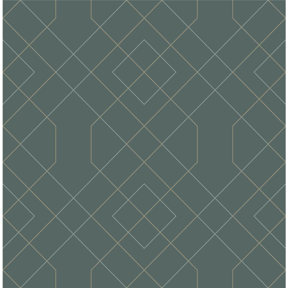 A-Street Prints by Brewster 2964-25911 Ballard Teal Geometric Wallpaper