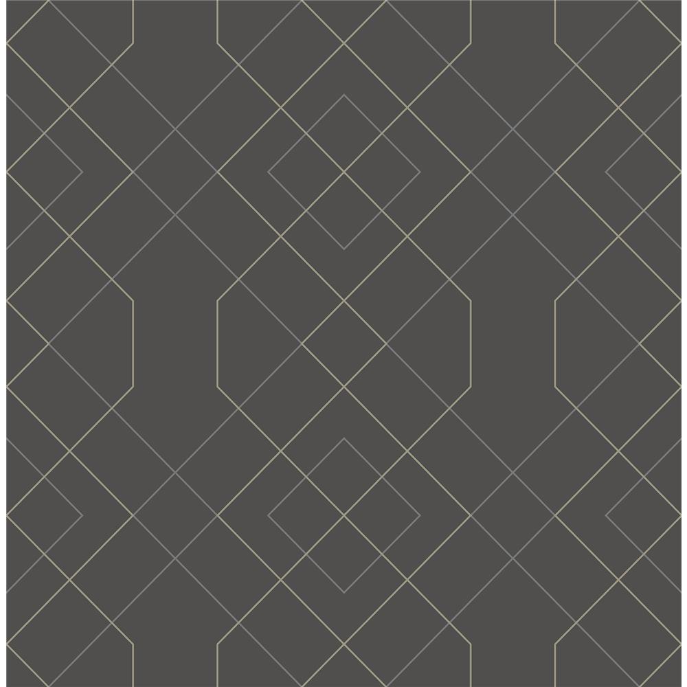 A-Street Prints by Brewster 2964-25912 Ballard Grey Geometric Wallpaper