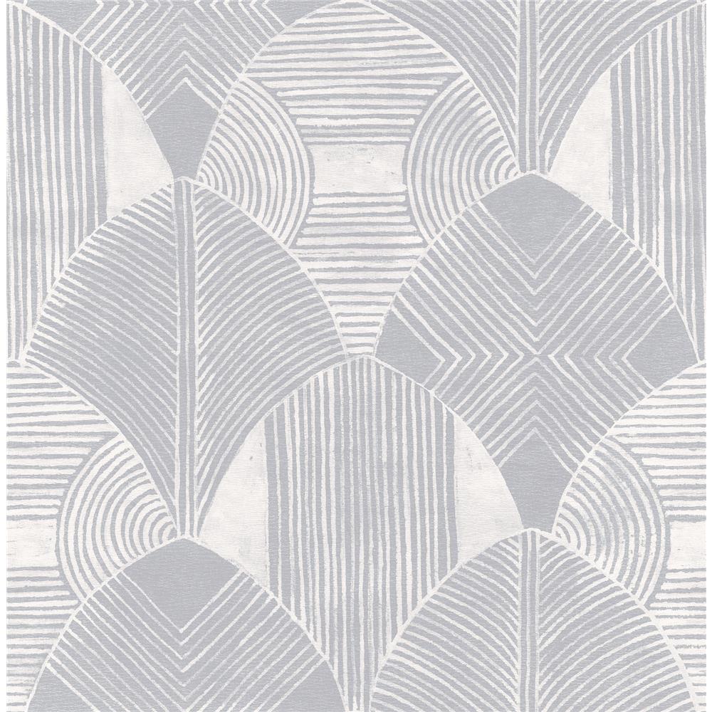 A-Street Prints by Brewster 2964-25929 Westport Pewter Geometric Wallpaper