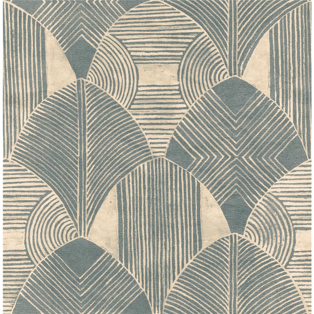 A-Street Prints by Brewster 2964-25931 Westport Teal Geometric Wallpaper