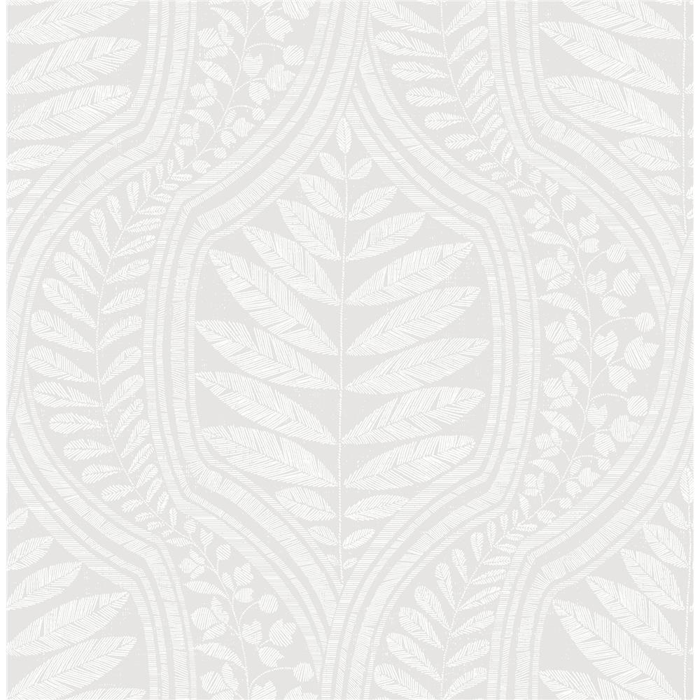 A-Street Prints by Brewster 2964-25948 Juno Light Grey Ogee Wallpaper