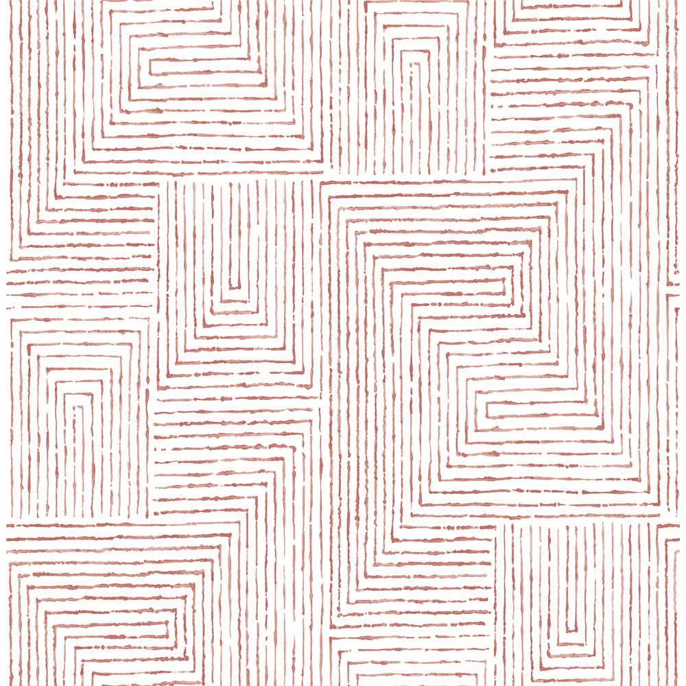 A-Street Prints by Brewster 2964-25956 Merritt Red Geometric Wallpaper