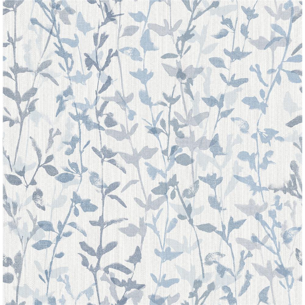 A-Street Prints by Brewster 2964-25966 Thea Blue Floral Trail Wallpaper