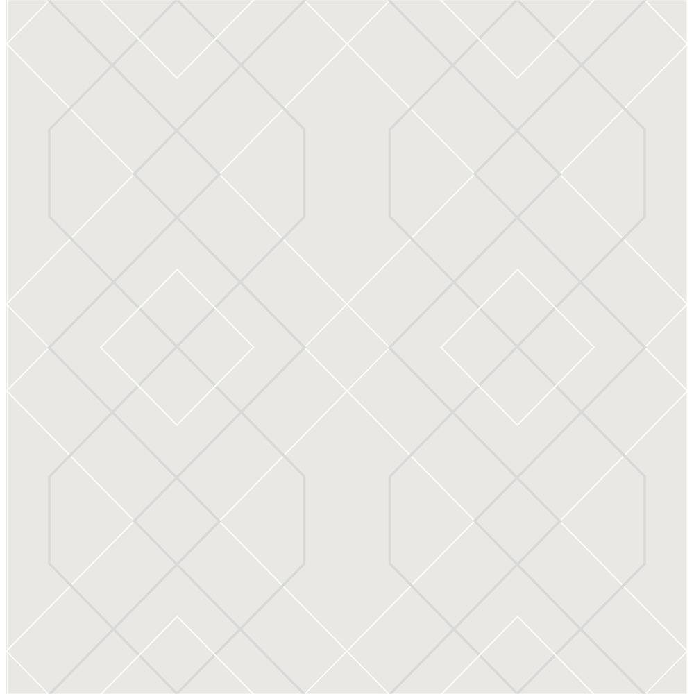 A-Street Prints by Brewster 2964-87346 Ballard Silver Geometric Wallpaper