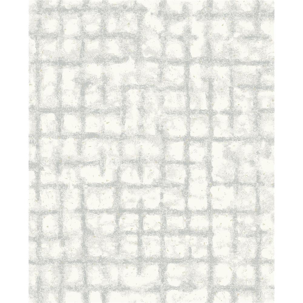 A-Street Prints by Brewster 2964-87348 Shea Light Grey Distressed Geometric Wallpaper