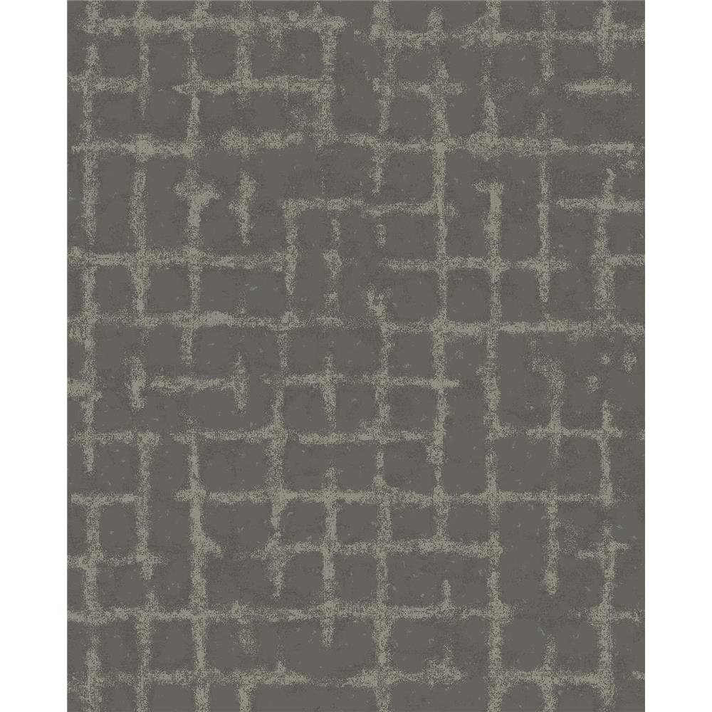A-Street Prints by Brewster 2964-87349 Shea Charcoal Distressed Geometric Wallpaper