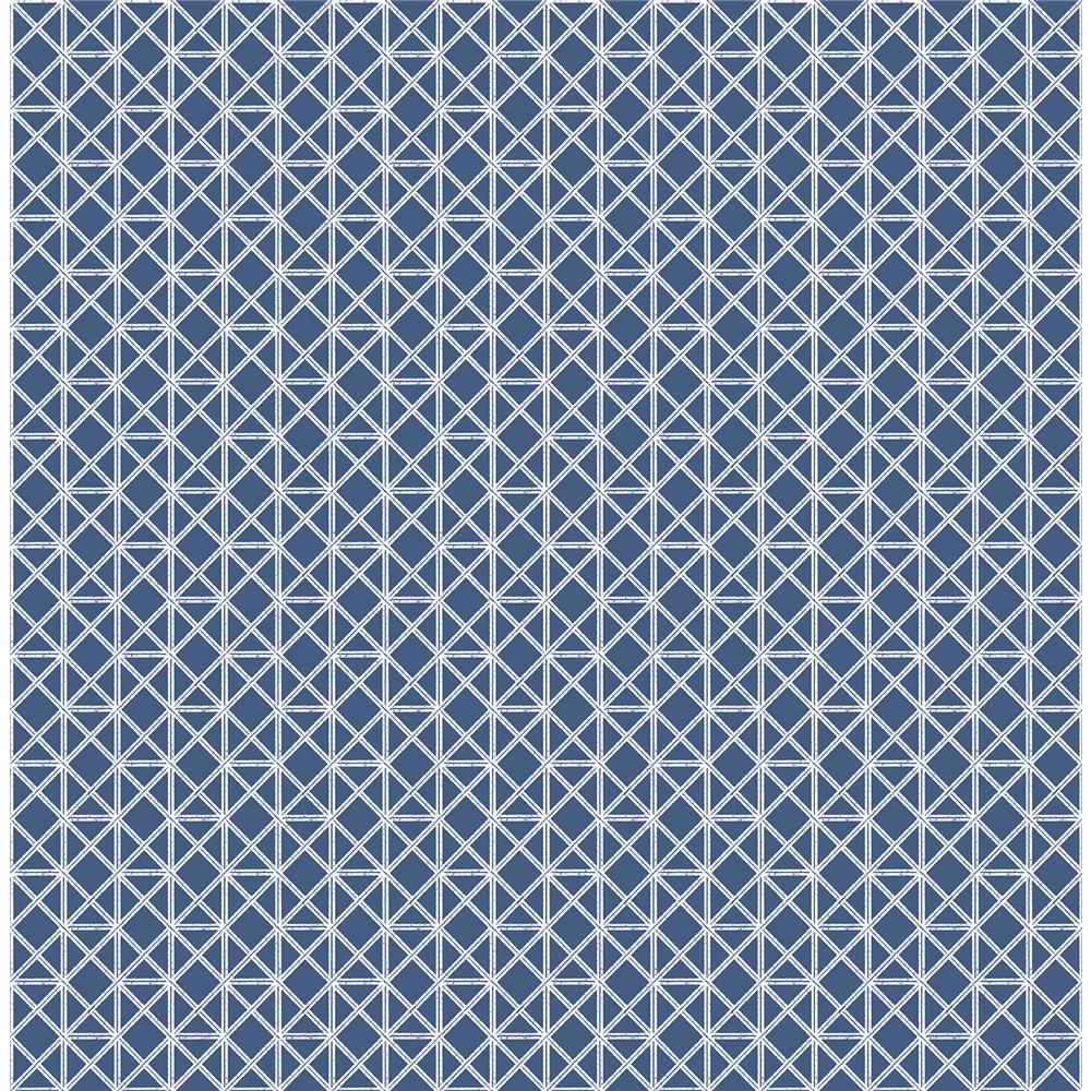 A-Street Prints by Brewster 2969-26000 Lisbeth Navy Geometric Lattice Wallpaper