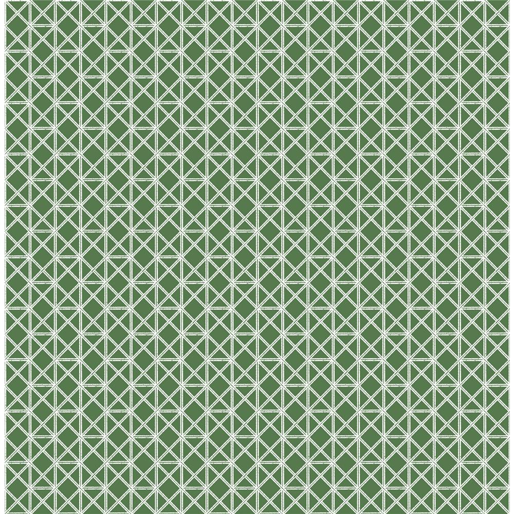 A-Street Prints by Brewster 2969-26001 Lisbeth Green Geometric Lattice Wallpaper