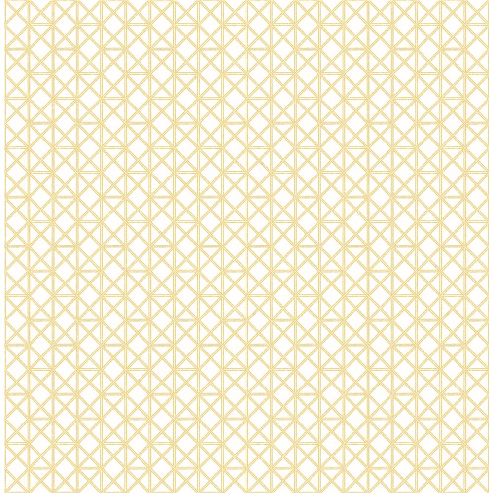 A-Street Prints by Brewster 2969-26003 Lisbeth Yellow Geometric Lattice Wallpaper
