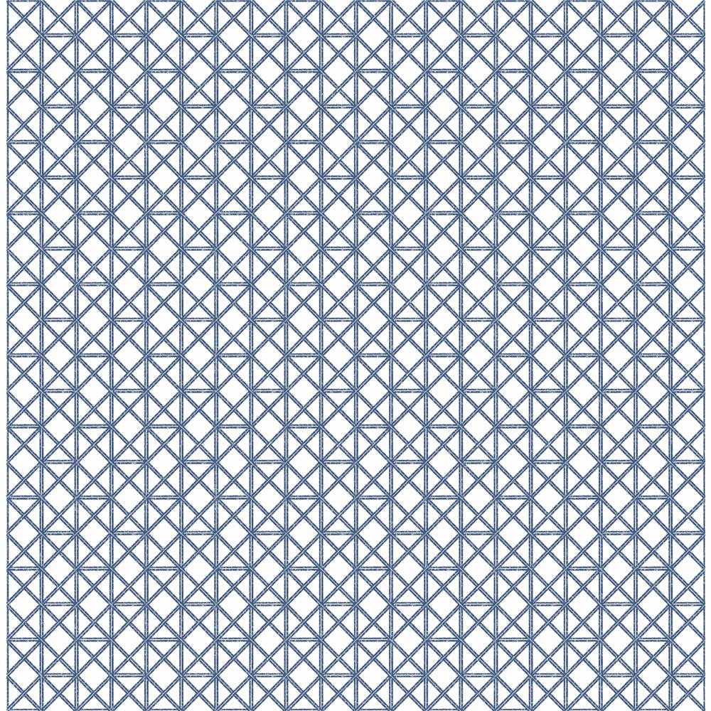 A-Street Prints by Brewster 2969-26005 Lisbeth Blue Geometric Lattice Wallpaper