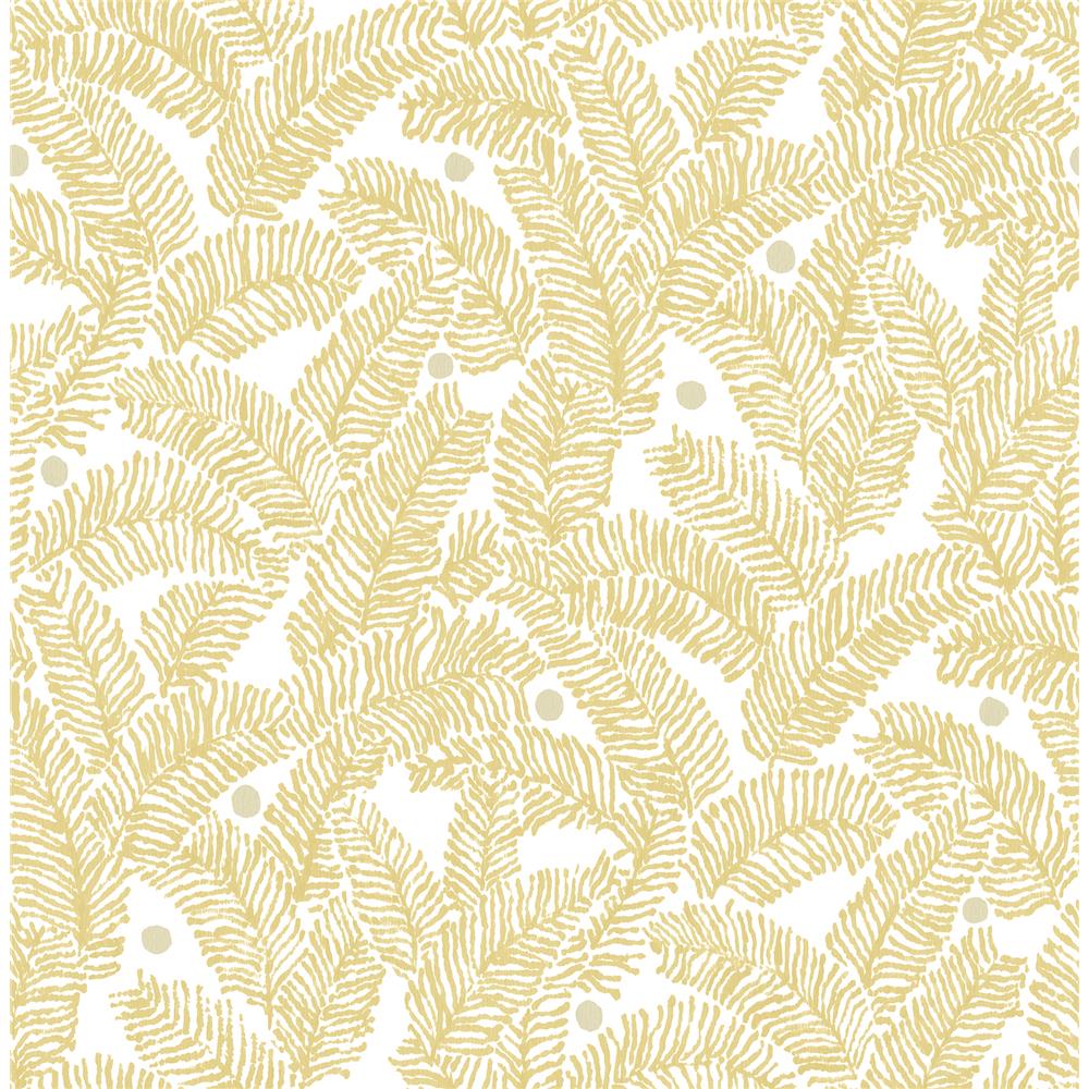 A-Street Prints by Brewster 2969-26032 Athina Yellow Fern Wallpaper