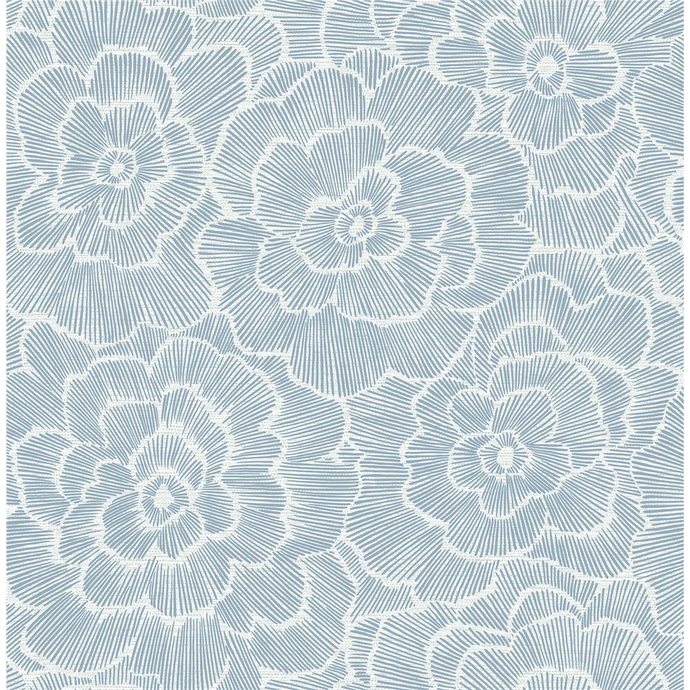 A-Street Prints by Brewster 2969-26038 Periwinkle Grey Textured Floral Wallpaper