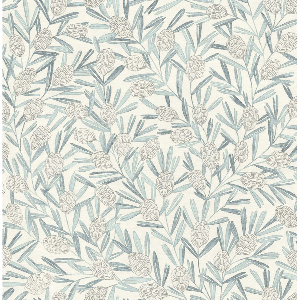 A-Street Prints by Brewster 2970-26100 Zulma Blue Decorative Botanical Wallpaper