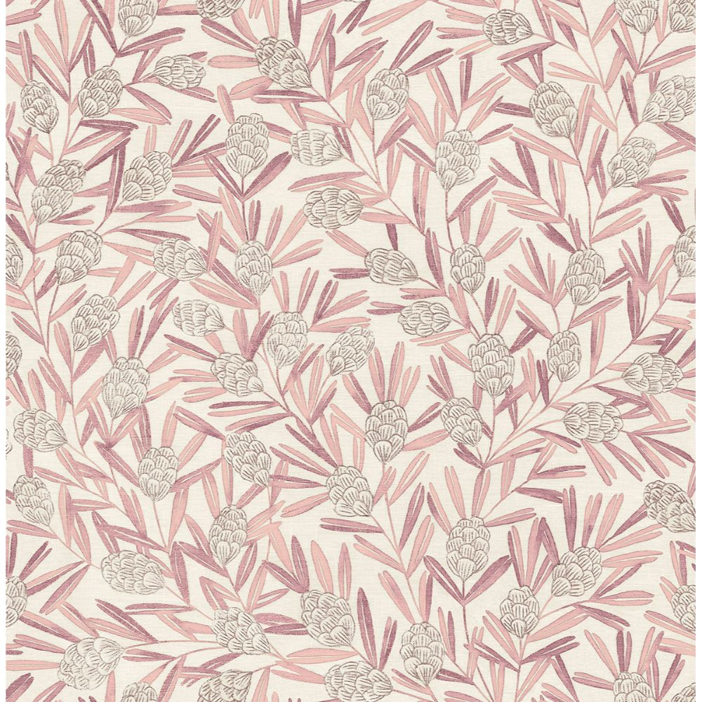 A-Street Prints by Brewster 2970-26104 Zulma Pink Decorative Botanical Wallpaper