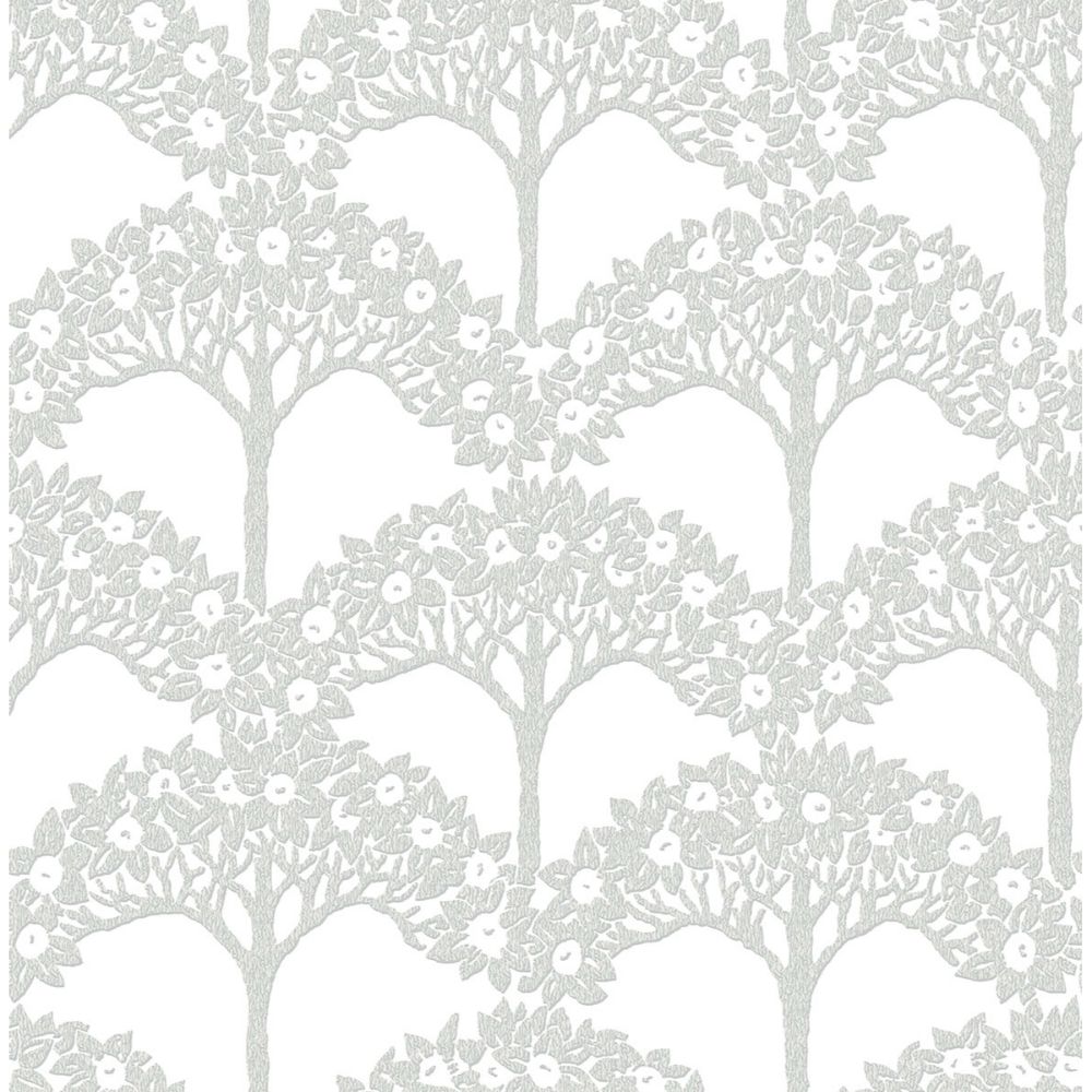 A-Street Prints by Brewster 2970-26110 Dawson Light Grey Magnolia Tree Wallpaper