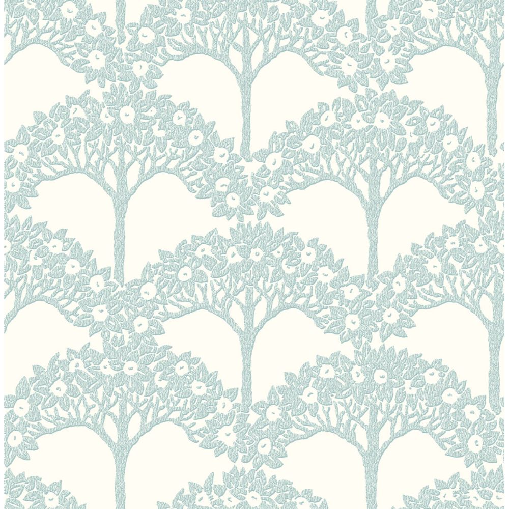 A-Street Prints by Brewster 2970-26111 Dawson Turquoise Magnolia Tree Wallpaper