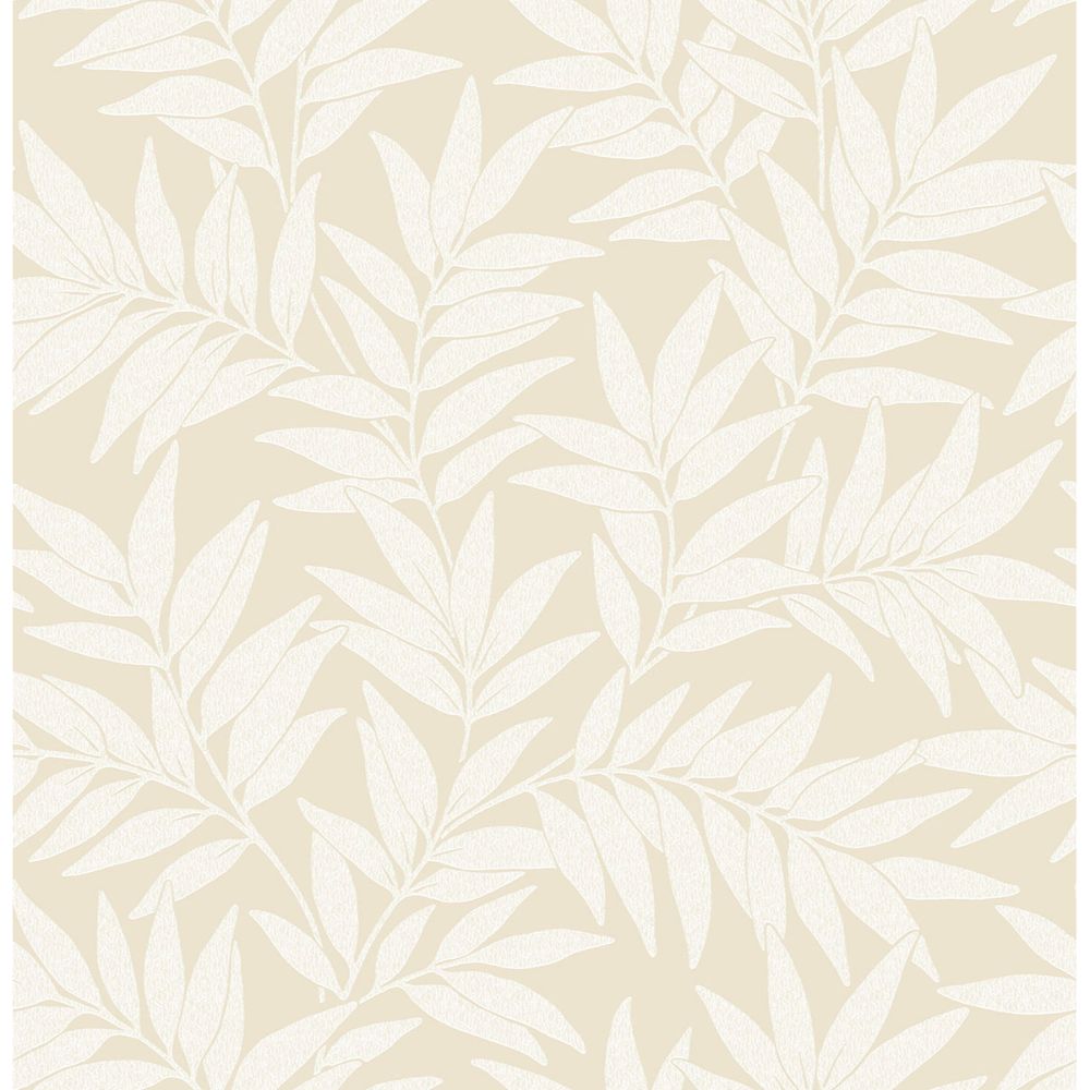 A-Street Prints by Brewster 2970-26125 Morris Taupe Leaf Wallpaper