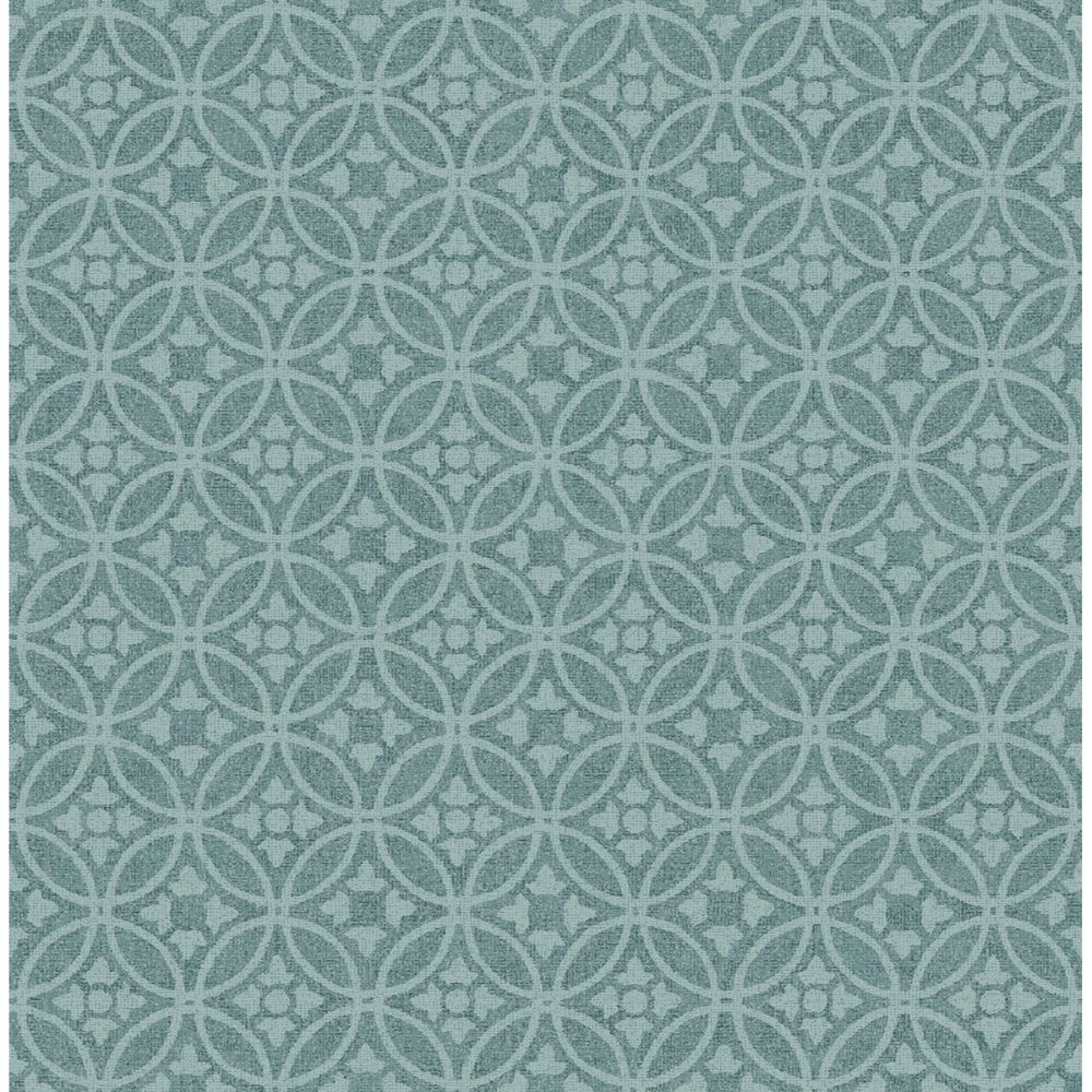 A-Street Prints by Brewster 2970-26133 Larsson Teal Ogee Wallpaper
