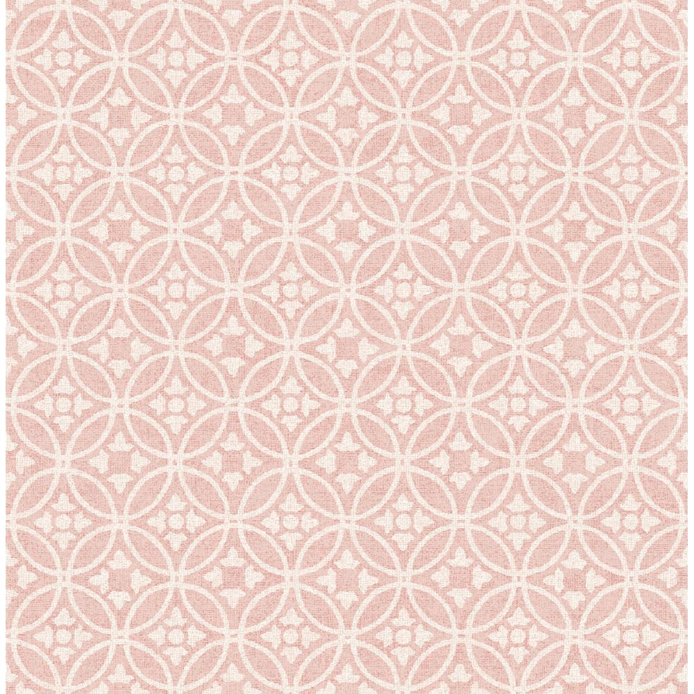A-Street Prints by Brewster 2970-26138 Larsson Pink Ogee Wallpaper